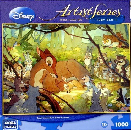 Disney Artist Series Toby Bluth Bambi with Mother 1000 Piece Jigsaw PUZZLE