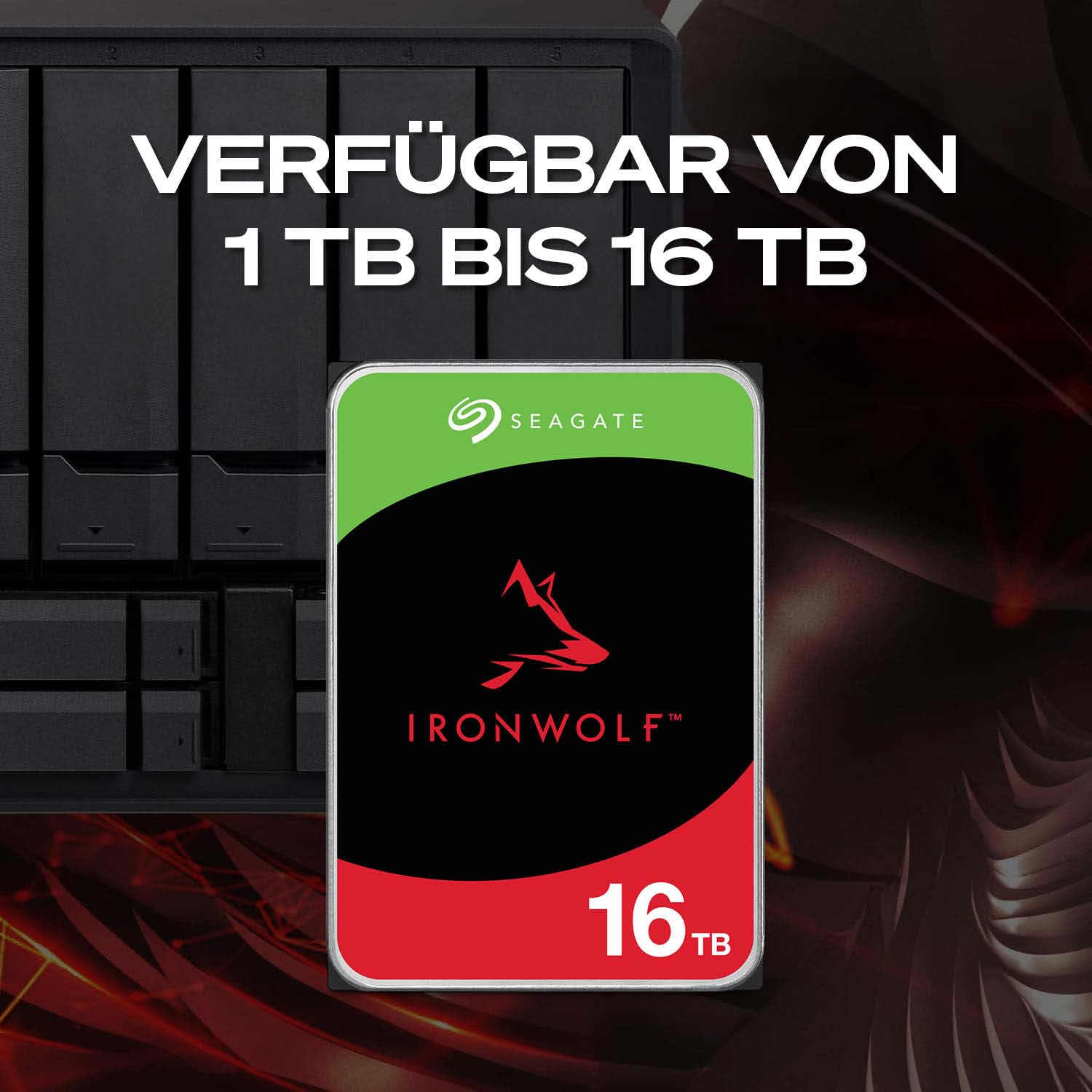 Seagate IronWolf 12TB, NAS Interne Festplatte HDD, 3.5 Zoll, 7200 U/Min, CMR, 256 MB Cache, SATA 6GB/s, silber, inkl. Data Rescue Service (ST12000VNZ008) 7
