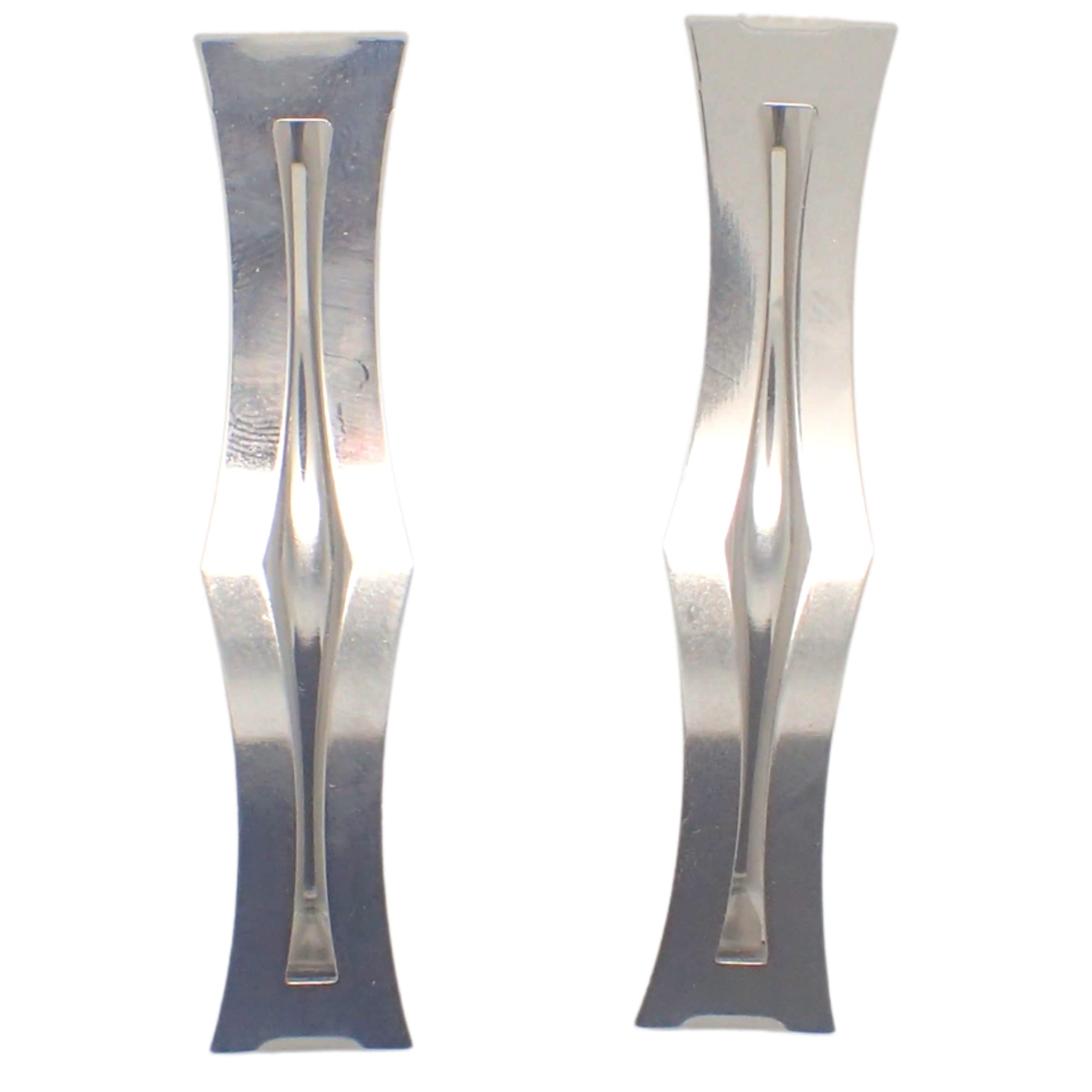 Topkids Accessories 2pcs Open style Hair Clips, Hair Barrettes, Hair Slides, Hair Grips, Hairdressing Clips, Hair Accessories for Women, Metal barrette (Obelisk, Silver), 4 g