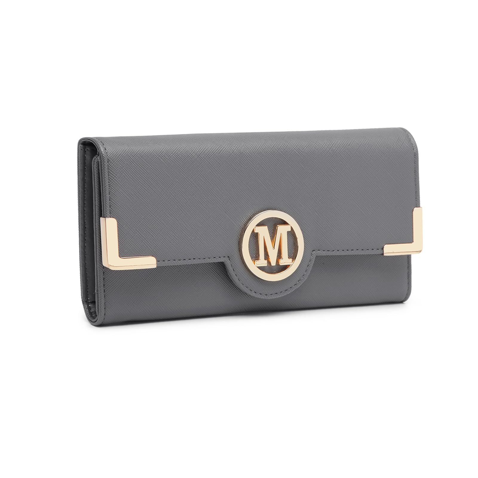 Miss Lulu Purses for Women Long Wallet Ladies Zipper Pocket Multiple Card Slots PU Leather with Metal Buckle