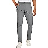 PULI Golf Pants Men Stretch Slim Fit Lightweight Waterproof Dress Casual Hiking Work Pants with Pockets