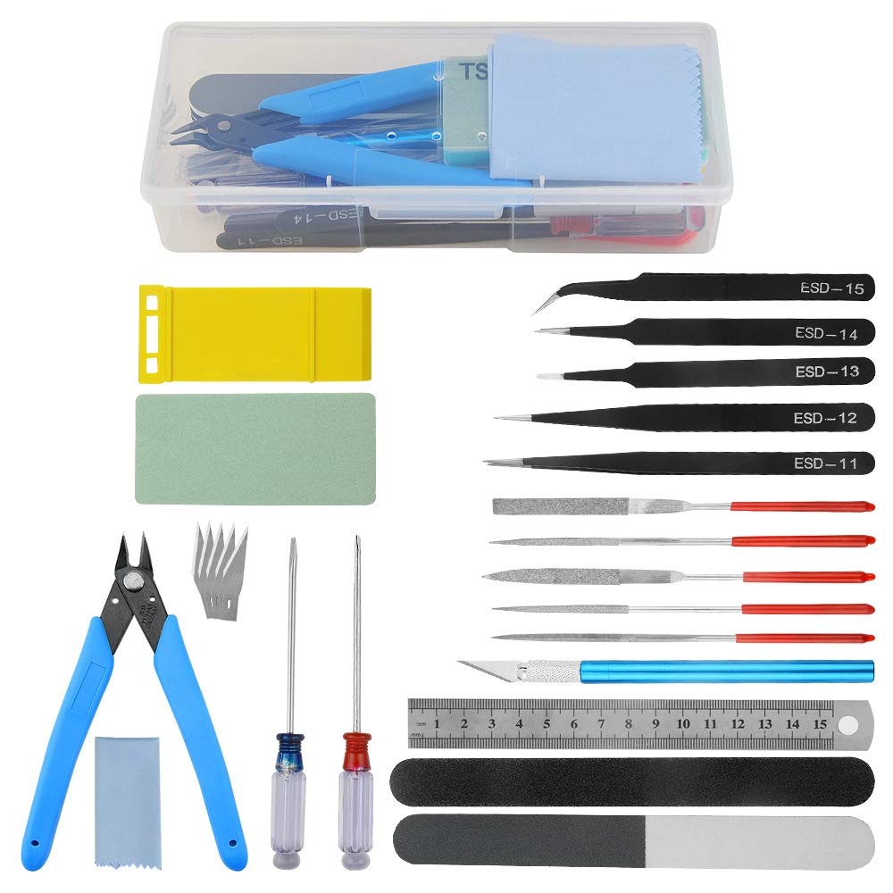 WMYCONGCONG Gundam Model Tools Kit, 25 Pcs Professional Modeling Tools for Plastic Models, Model Building Tools Hobby Tools Craft Set for Repairing and Fixing