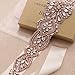 yanstar Handmade Rose Gold Rhinestone Crystal Pearls Wedding Bridal Belt Sash With Ivory Ribbon Sashes for Evening Party Prom Bridesmaid Dress