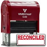 Basic Reconciled Self Inking Rubber Stamp (Red Ink) - Q-200