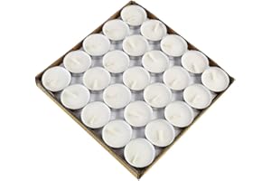 YEDAN Tea Lights Candles, 50 Pack Colorful Tealights Paraffin Pressed Wax About 2 Hours Burn Time for Travel, Centerpiece, Decorative, Gifts, Happy Birthday, New Year (White)