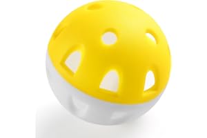 Full Choice Wear-Resistant Practice Golf Balls (20 Pack) Yellow, High Visibility for Easy Tracking, Limited-Flight, Golf Balls Design, Indoor & Outdoor