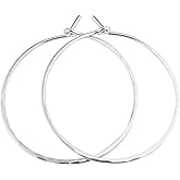 1 Inch Thin Sterling Silver Handmade Lightly Hammered Hoop Earrings 20 gauge (.8mm wire)