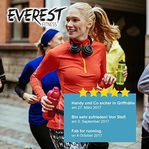 EVEREST FITNESS riñonera Deportiva Negra con Bolsillos para el ...