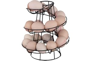 Spiral Egg Skelter | Spiral Design Metal Egg Skelter Dispenser Rack | Collecting Basket Kitchen Storage Holder Display Holder