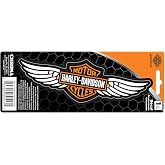 CHROMA 30517 Harley-Davidson Winged Bar &amp; Shield Logo Decal - Orange/White - 3 x 8 inches