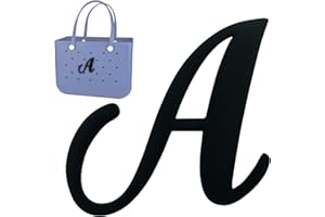 TOYORK Bag Charms for Bogg Bag Accessories Decorative Insert Alphabet Lettering Bog Bag Charm for Beach Tote Rubber Bag Black A