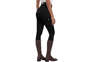 MoFiz Women's Silicone Full Seat Horse Riding Pants Zipper Pockets Equestrian Breeches Riding Tights