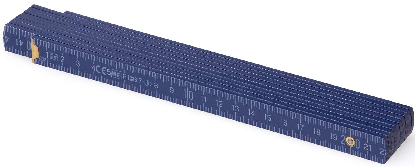 Metrie™ Block52 Folding Ruler/Rulers 2m – Duplex Scale with Angle – Manufactured in Europe