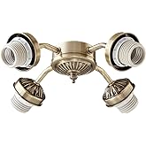 Quorum 2444-804 Traditional LED Fan Light Kit from Fitters Antique Brass Collection in Brass - Antique Finish,