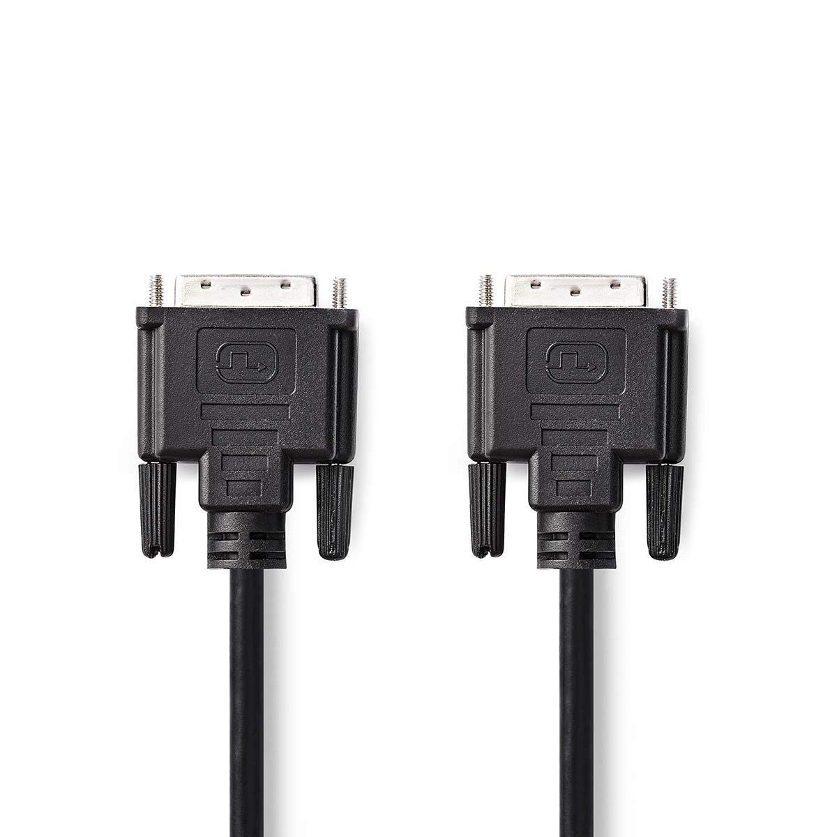 NEDIS DVI-D Dual Link Cable, 24+1-Pin Male to Male, Supports Resolutions up to 3840 x 2400 @ 30 Hz, Video Only, 10m - For Connecting PC to TV, Monitor or Projector