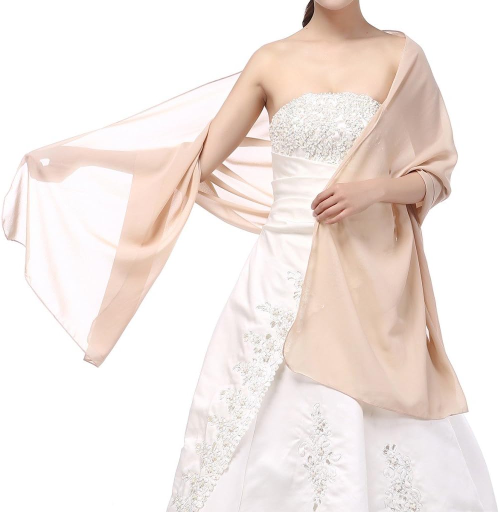 Yesdo Women Sheer Bridesmaid Long Shawls Evening Wraps for Wedding