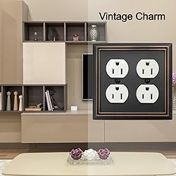 OKAWYC Double Duplex Outlet Light Switch Cover