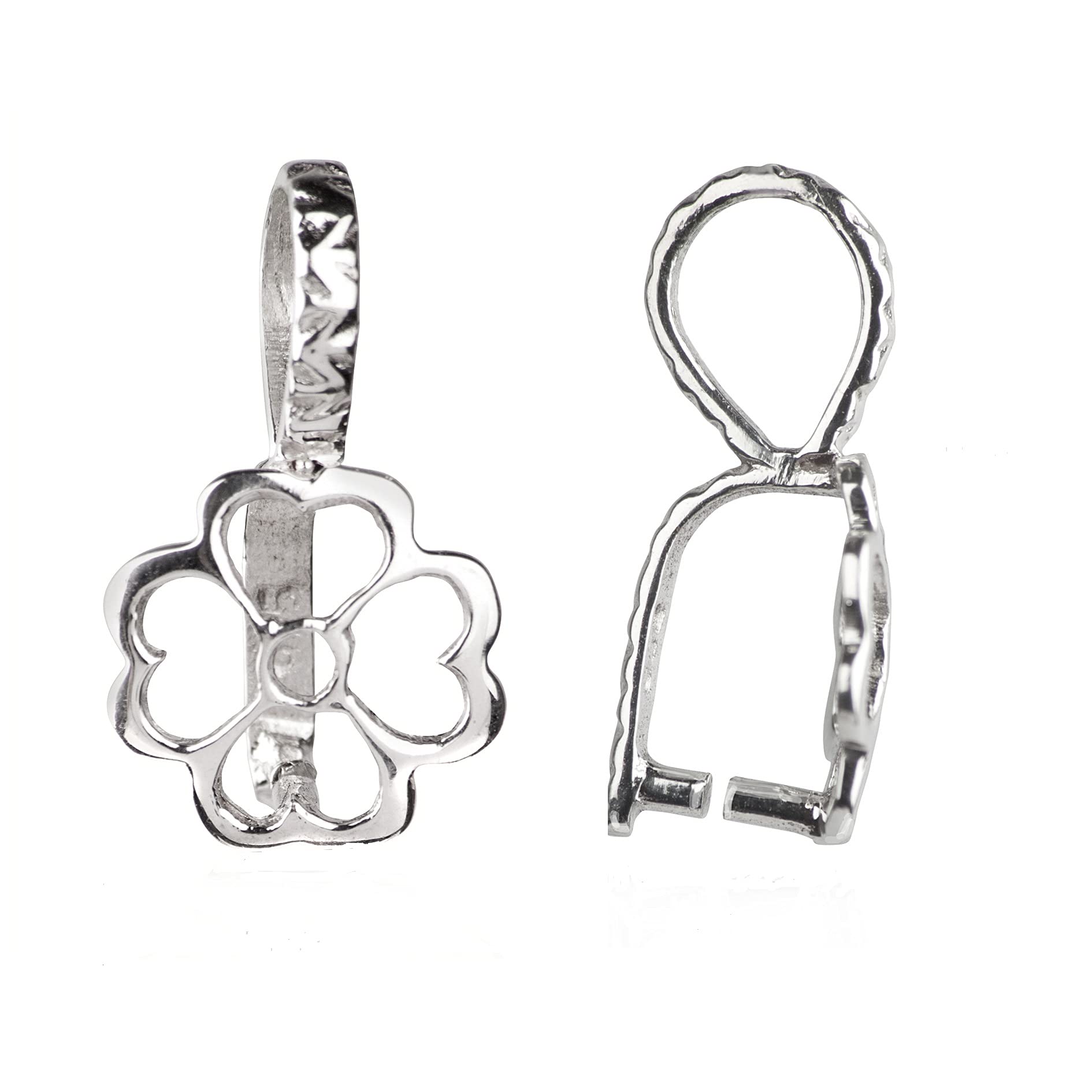 The Jewellery Store London Flower Pendant Pinch Bail in 925 Sterling silver