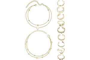 Your Always Charm Anklet Toe Ring Set Layered Anklets Adjustable Toe Rings Anklet Bracelet for Girls Stocking Stuffers for Teens Clearance Items Under 5 Dollars