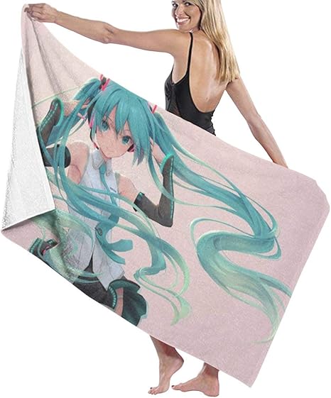 Amazon ビーチタオル 初音ミク 4 大判バスタオル ソフトタオル 海水浴 お風呂 デザインタオル バスタオル プール 家庭用 肌触り良い タオル 旅行用品 80x130cm バスタオル ホーム キッチン オンライン通販