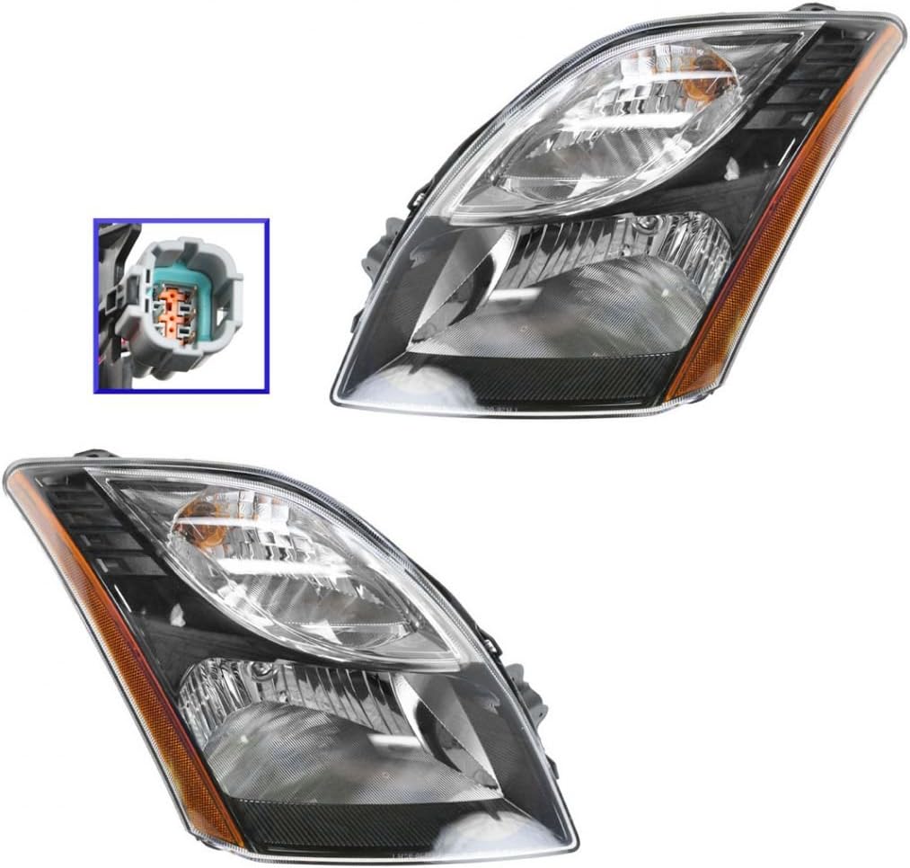 Headlight Assembly Set Headlights Driver & Passenger Side Compatible with 2010-2012 Nissan Sentra NI2502193 NI2503193