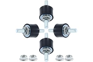 Waziaqoc 4PCS M6 Rubber Mounts Shock Absorber, Vibration Isolator Mount for Air Compressors, Garage Motor and Diesel Engines