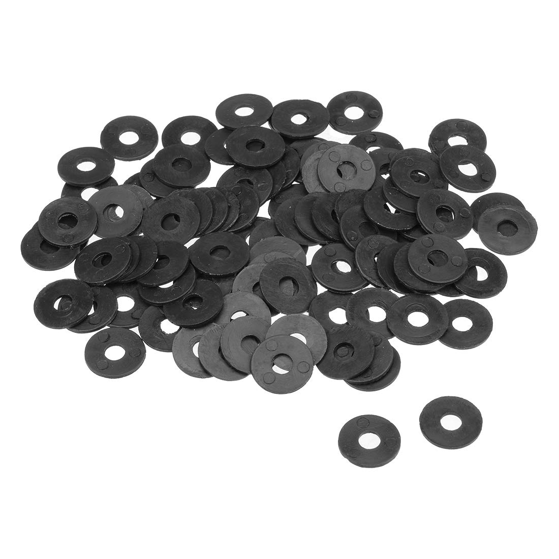 sourcing map Nylon Flat Washers 15mm OD 5mm ID 1mm Thickness for Faucet Pipe Water Hose, Pack of 100