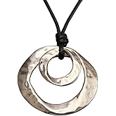 joymiao Boho Necklaces for Women Chunky Circle Necklace Layered Boho Circle Leather Choker Necklace Long Vintage Necklaces Bohemian Jewlery Gifts