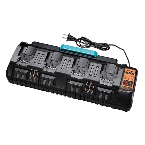 Hipoke DCB104 20V MAX Dewalt Battery Charger, 4-Ports Rapid