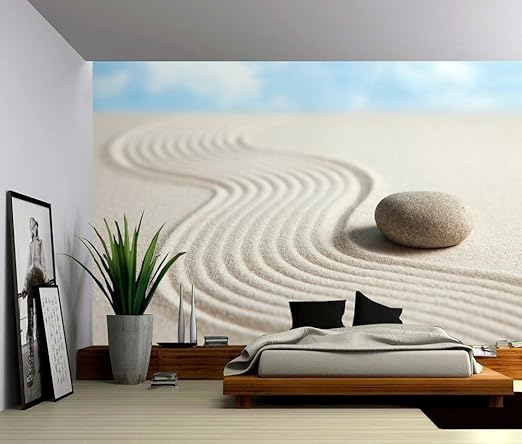 Amazon Com Picture Sensations Canvas Texture Wall Mural Zen Stone White Sand Self Adhesive Vinyl Wallpaper Peel Stick Fabric Wall Decal 48x36 Home Kitchen