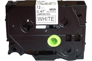 NEOUZA Compatible for Brother P-Touch Laminated TZe TZ Label Tape Cartridge 12mm x 8m (TZ-231 TZe-231 Black on White)