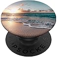 Amazon.com: Beach Ocean Sunset Wave - Tropical Sand PopSockets PopGrip ...