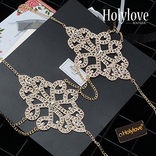 Holylove 2 Color Sexy Body Chain Bikini Bottom Underwear Jewelry for Women Hot Summer Day Beach Vacation Pool Party Clubwear Fashion with Gift Box (Gold-BN02) - Thumbnail 2