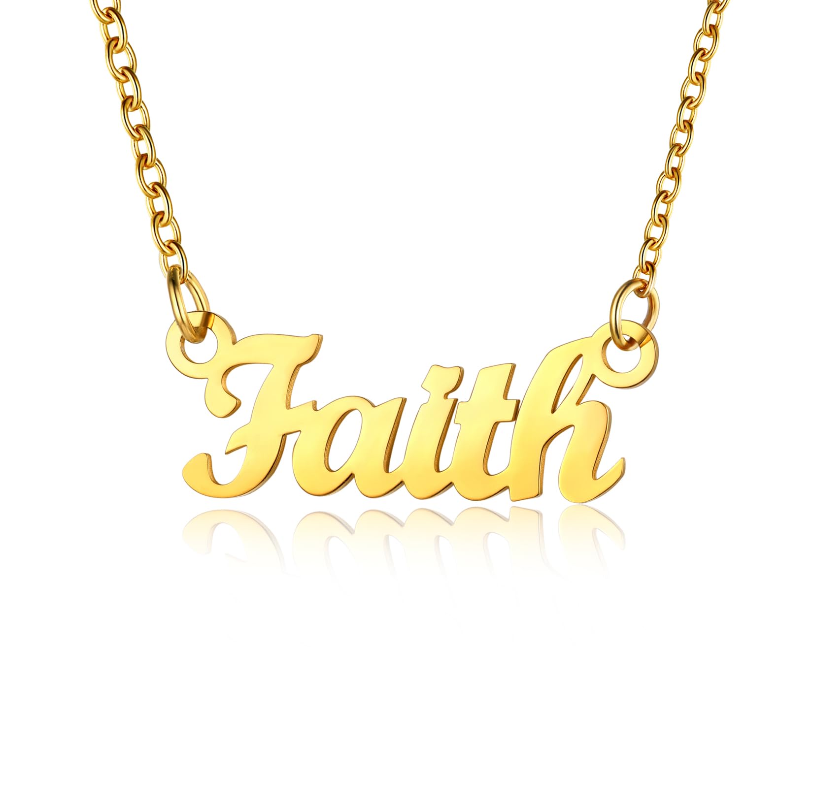 U7 Faith Pendant Name Necklace for Men Womens Necklaces Jewellery — image 1