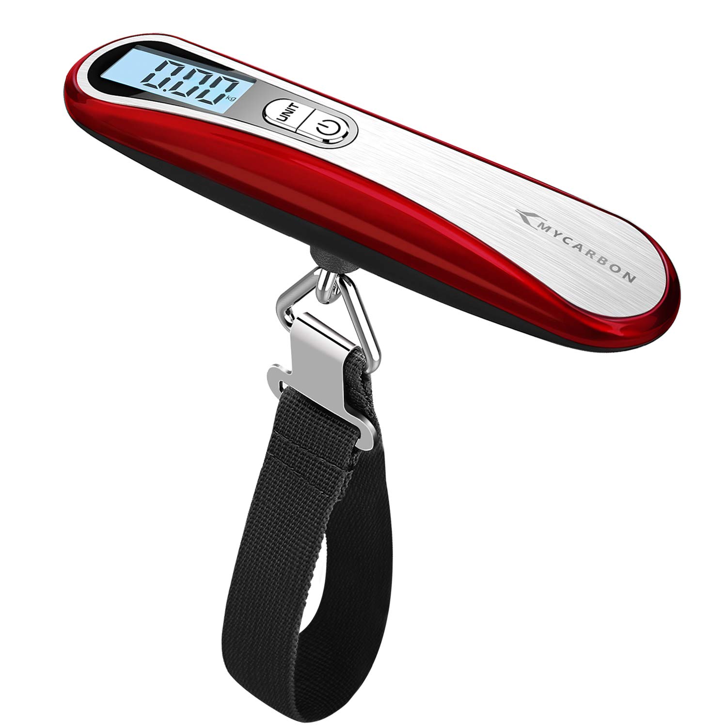 MYCARBON Luggage Scale Portable Digital Suitcase Scales for Travel Suitcase Luggage Bag with 110 lb/ 50KG Capacity (Red)