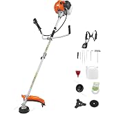 VEVOR String Trimmer, 52 cc 2-Stroke, Weed Eater, 17" Grass Trimmer, Multi-Functional Weed Eater Gas Powered with Shoulder Strap &amp; 3T Blade, Weed Wacker Gas for Quick Grass Cleaning