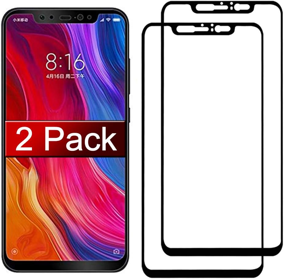 2 Pack Mi 8 screen protector Mi8 Compatible with Xiaomi 8 tempered glass xiomi xiamo Xiaomi8 [9D Full Coverage][9H Hardness][Case Friendly] Shiomi Xaomi 8glass Temper Protective Film 6.21 inch