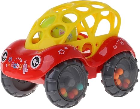 Amazon Co Jp Simplelife赤ちゃんのおもちゃの車柔らかい幼児のガラガラとロールのおもちゃ ガラガラとドライブの音が子供のために 幼児 ホーム キッチン