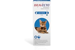 BRAVECTO Topical Solution for Cats, Flea & Tick, 12 Week Supply, >6.2-13.8 lbs., Blue Box