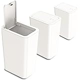 N. NETDOT 3 Pack 10L / 2.6 Gallon Small Trash Can with Lid, Bathroom Garbage Can with Pop-Up Lid, Waste Basket for Bathroom,