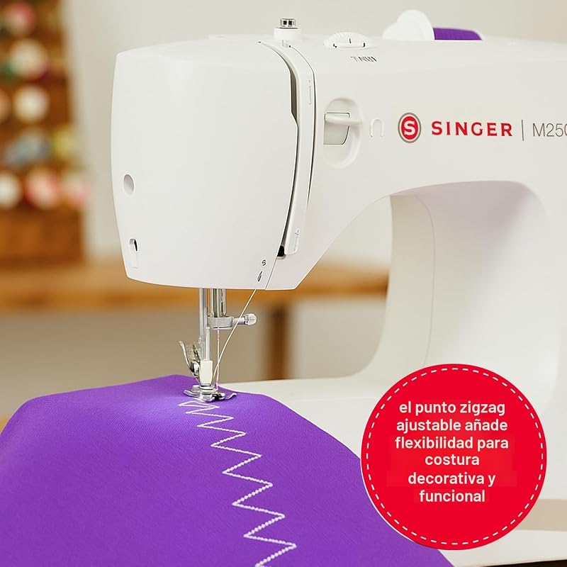 M2505 Máquina de Coser Portátil, 11 Puntadas Integradas, Ojal Automático en 4 Pasos, Brazo Libre, Doble Elevación del Prensatelas, Ideal para Principiantes y Manualidades