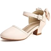 PANDANINJIA Wendy Girls Heels Dress Shoes Flower Girl Mary Jane Sandals Wedding Party Princess Shoes for Toddler Little Kid Big Kid