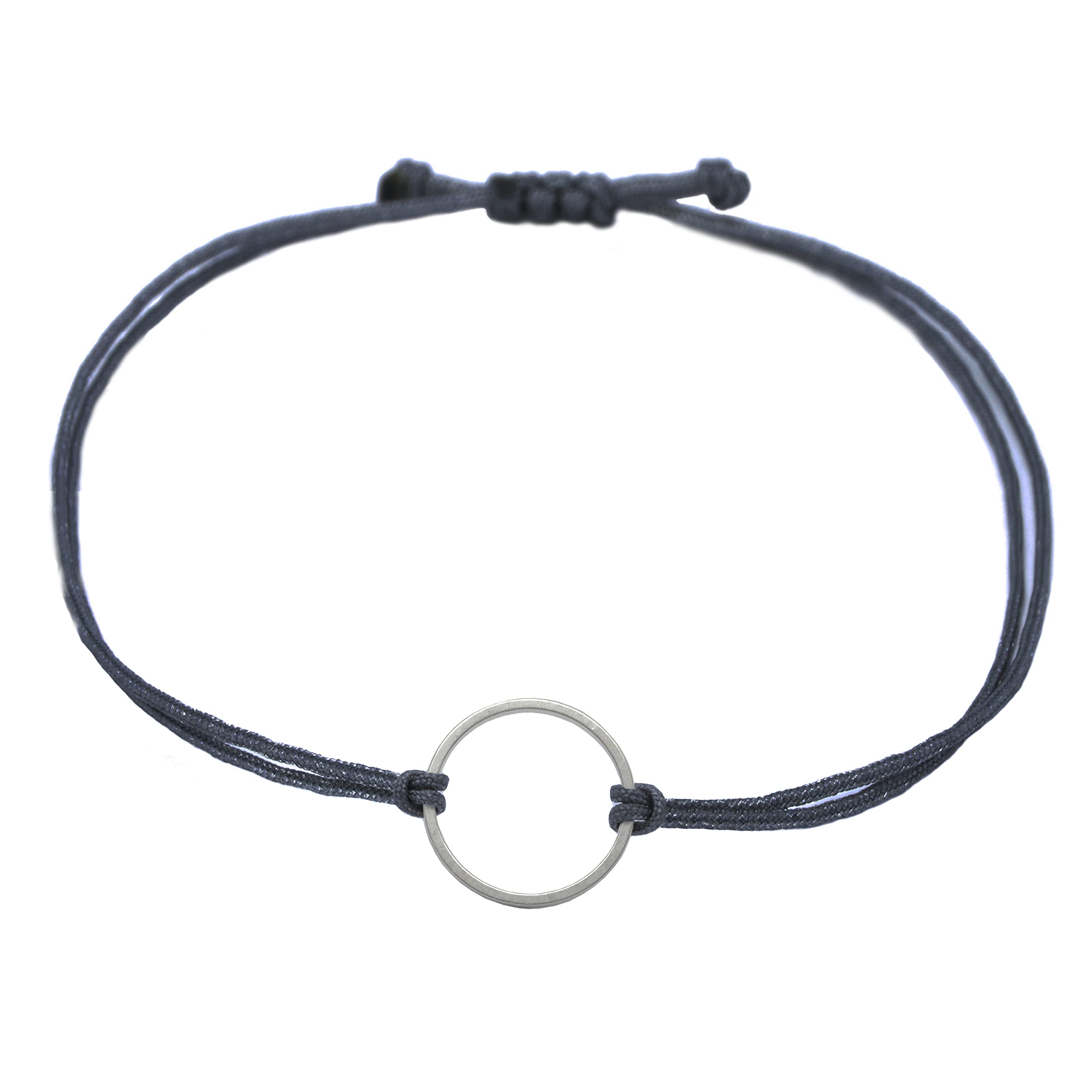 Selfmade Jewelry Women's Circle Silver Adjustable Macrame Bracelet Size Adjustable Includes Gift Packaging, 21.0 centimeters, Metal Metal macrame ribbon