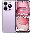 ZOKOE 4G Mini Smartphone (Unlocked), 3.88-inch HD Screen - A Compact and Ideal Choice for Kids and Students, Small-Sized Backup Phone with Dual SIM Dual Standby,Face ID (64GB,Lilac)