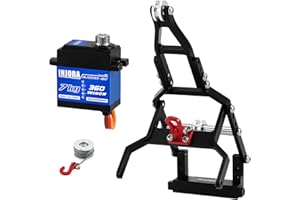 INJORA INJS2065-360 Waterproof 7KG Winch Servo & Tow Truck Crane Kit for 1/18 TRX4M(Black)