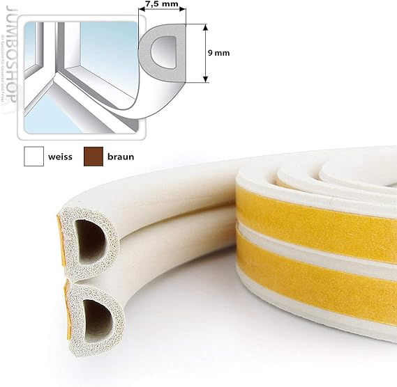 Paraspifferi Porta Guarnizione Autoadesiva Per Porte - Silicone 5m, Antispifferi E Fonoassorbente Guarnizione Paraspifferi - Foto 10