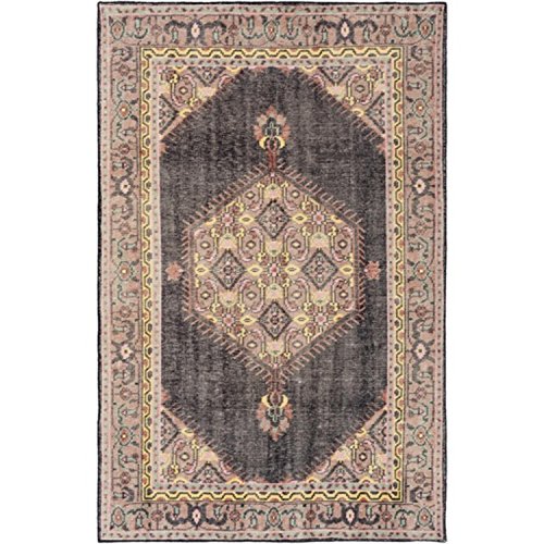 Download 3.5' x 5.5' Magic Ride Charcoal Black and Pastel Pink Wool Area Rug
