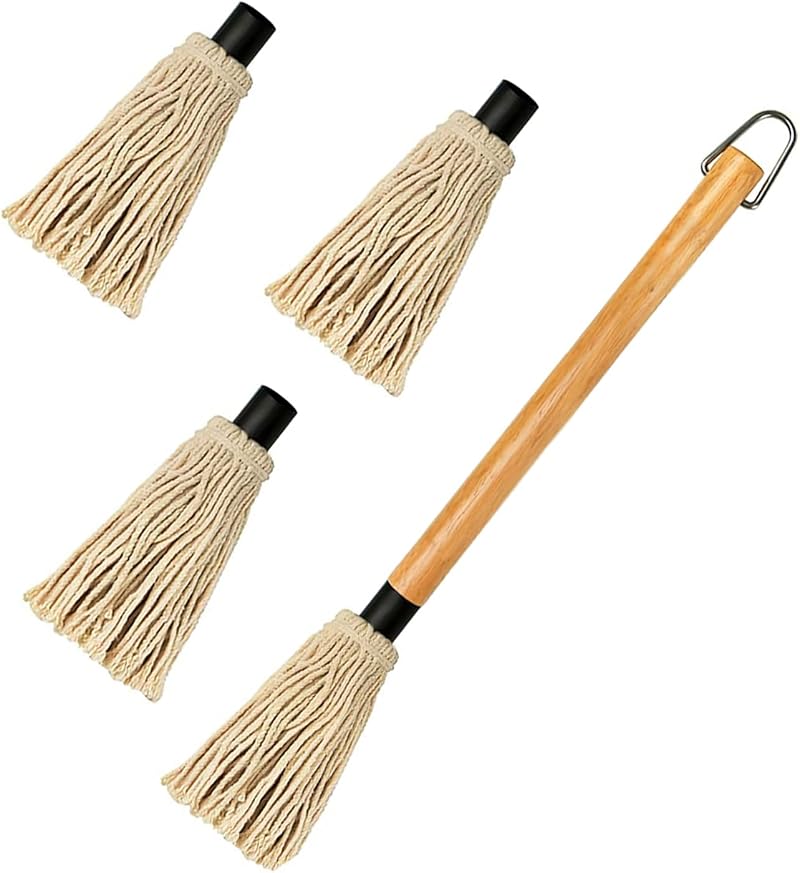 GEEKHOM 18" Grill Basting Mop Brush Long Wood Handle BBQ Sauce Mop w/