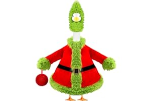 Teeanzo Christmas Winter Goose Outfit for 23" Porch Goose Holiday Red Green Cloths Costume Xmas Winter Outdoor Garden Patio Yard Lawn Art Decoration