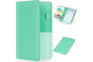 LINTRU Server Books for Waitress, Premium Pu Leather 5 x 8 Inch Servers Book with Zipper Pocket, Waitress Book Fit for Aprons, Check Presenters for Restaurants (Green)